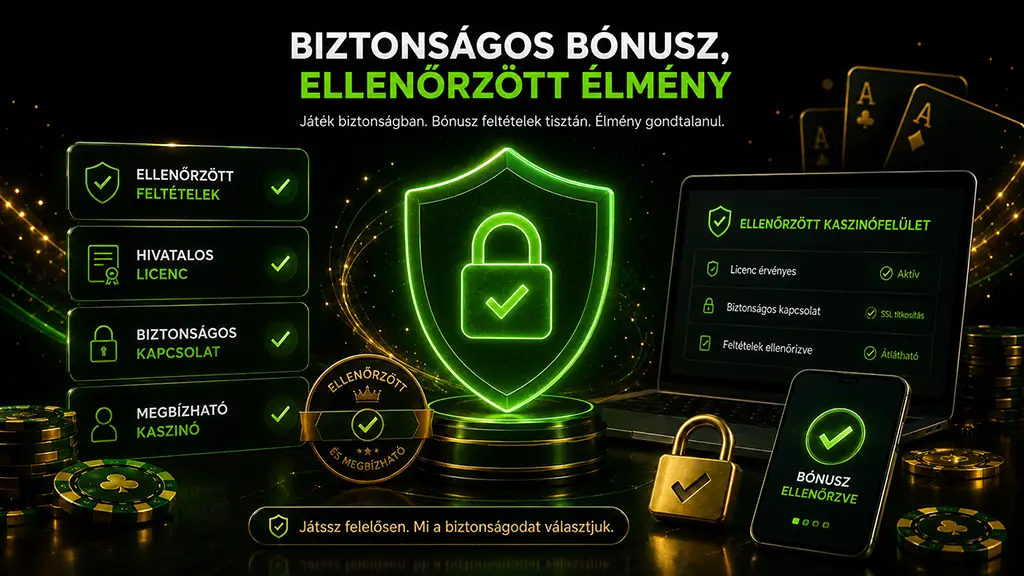 Biztonságos befizetés nélküli online kaszinó bónusz licenccel és ellenőrzött feltételekkel